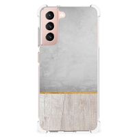 Samsung Galaxy S21 FE Stevig Telefoonhoesje Wood Concrete