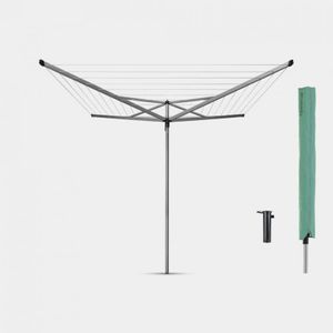 Brabantia Essential droogmolen 40 meter met bodemhuls en beschermhoes - Metallic Grey