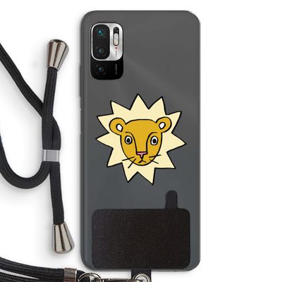 Kleine leeuw: Xiaomi Redmi Note 10 5G Transparant Hoesje met koord