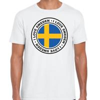 Verkleed T-shirt voor heren - I love Zweden - wit - voetbal supporter - themafeest