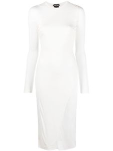 TOM FORD robe asymétrique à effet de transparence - Blanc