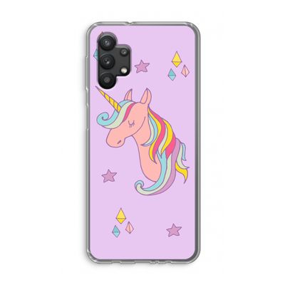 Roze eenhoorn: Samsung Galaxy A32 5G Transparant Hoesje