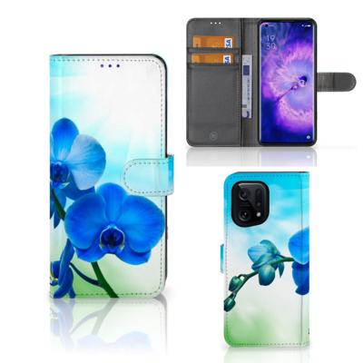 OPPO Find X5 Hoesje Orchidee Blauw - Cadeau voor je Moeder