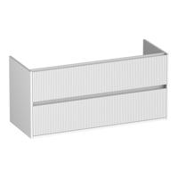 Brauer Adore Wavy - Onderkast - 120 cm - met 2 Softclose Lades Greeploos en 2 Sifon Uitsparingen - Mat Wit