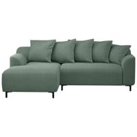 Leen Bakker - Bank Elsa Met Chaise Longue Links - Eden - Salie - Stof - Groen - 177x246x84 Cm