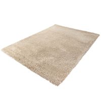 Hoogpolig Gerecycled Floki vloerkleed Beige -Ø 120 cm