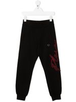 Philipp Plein Junior pantalon de jogging à plaque logo - Noir - thumbnail