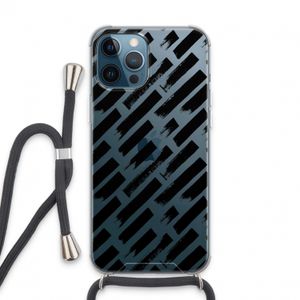 Zwarte vegen: iPhone 13 Pro Max Transparant Hoesje met koord