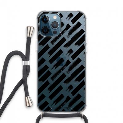 Zwarte vegen: iPhone 13 Pro Max Transparant Hoesje met koord