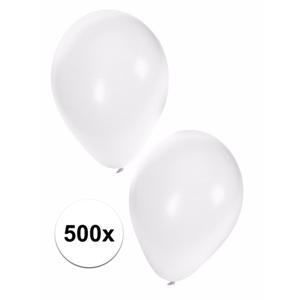 Feest ballonnen - wit - 500x stuks - ca. 27 cm - verjaardag versiering