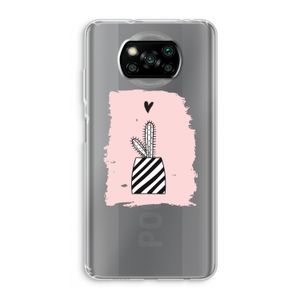Zwart-wit cactus: Xiaomi Poco X3 NFC Transparant Hoesje