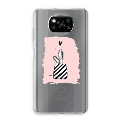 Zwart-wit cactus: Xiaomi Poco X3 NFC Transparant Hoesje