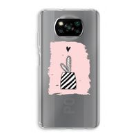 Zwart-wit cactus: Xiaomi Poco X3 NFC Transparant Hoesje