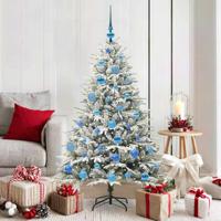 VidaXL Artificial pre-lit kerstboom met ballenset groen 150 cm