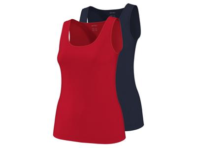 esmara Set van 2 dames tops (Rood, L (44/46))