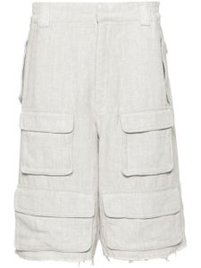 MISBHV short en lin à poches cargo - Blanc