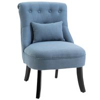 HOMCOM relaxstoel met rugkussen tv-stoel fauteuil verhoogde poten linnen | Aosom Netherlands - thumbnail