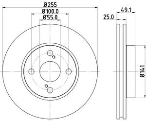 Remschijf Gecoat 54259PRO 8DD355110431