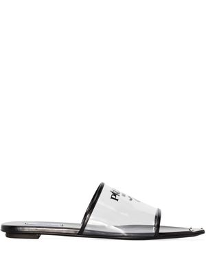 Prada sandales à logo imprimé - Noir