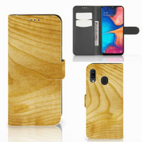 Samsung Galaxy A30 Book Style Case Licht Hout