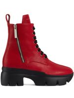 Giuseppe Zanotti bottines en cuir Alanis à lacets - Rouge