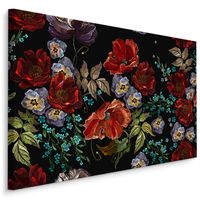 Schilderij -  Prachtige Gekleurde bloemen  , Wanddecoratie , Premium print