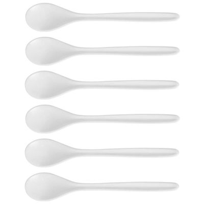 12x Koffie/theelepeltjes wit kunststof 13 cm