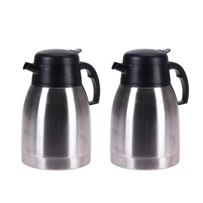 Thermoskan - 2x stuks - 1500 ml - RVS - isoleerkan - theekan - koffiekan - koffie/thee warmhoudkan