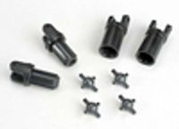 Driveshafts, telescopic (external-splined (2) & internal-splined (2))/ metal u-joints (4)
