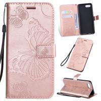 Gedrukt afdrukken Butterfly patroon horizontale Flip PU lederen draagtas met houder & kaartsleuven & portemonnee & Lanyard voor OPPO A1K/C2 (Rose goud