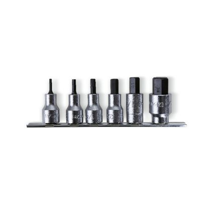 Beta 920PE-AS/SB6 Set van schroevendraaierdoppen voor binnenzeskant schroeven | 1/2" aansluiting | verchroomd - 009200469 009200469