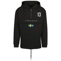 FC Eleven - Sweden Vlag Anorak Hoodie - Zwart - thumbnail