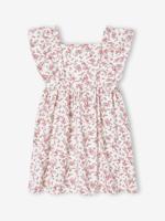 Jurk voor meisjes met ruches mouwen ecru