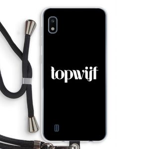 Topwijf Zwart: Samsung Galaxy A10 Transparant Hoesje met koord