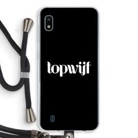 Topwijf Zwart: Samsung Galaxy A10 Transparant Hoesje met koord