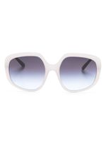 Dolce & Gabbana Eyewear lunettes de soleil oversize à logo - Blanc