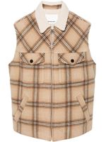 MARANT gilet zippé à carreaux - Marron