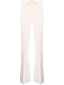 Elisabetta Franchi pantalon évasé à plaque logo - Tons neutres