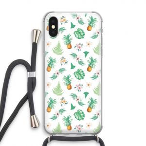 Ananas bladeren: iPhone XS Transparant Hoesje met koord