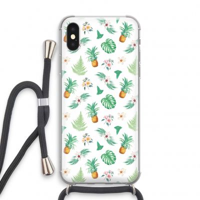 Ananas bladeren: iPhone XS Transparant Hoesje met koord