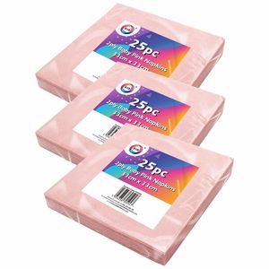 75x Lichtroze servetten 2-laags van papier 33 x 33 cm