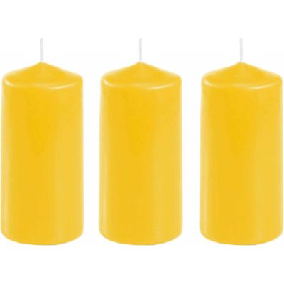 3x stuks stompkaars goudgeel 10 x 5 cm