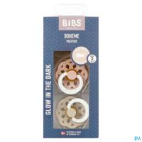 Bibs 2 Fopspeen Boheme Duo Glowdark Blush&vanilla