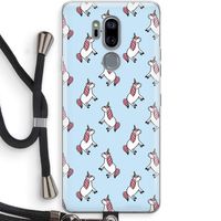 Eenhoorns overal: LG G7 Thinq Transparant Hoesje met koord
