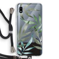 Tropical watercolor leaves: Samsung Galaxy A10 Transparant Hoesje met koord - thumbnail