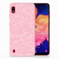 Samsung Galaxy A10 TPU Case White Flowers - thumbnail