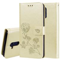 Rose reliëf horizontale Flip PU lederen draagtas voor Huawei mate 20 lite met houder & kaartsleuven & portemonnee (goud)