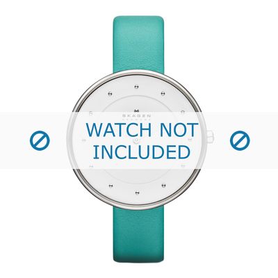 Skagen horlogeband SKW2134 Leder Turquoise 14mm