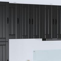 Keukenkast 2 pcs Zwart 30 x 31 x 80 cm Bewerkt hout