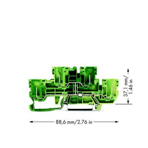 WAGO 870-157 Aardklem 2-etages 5 mm Spanveer, Steekklem Toewijzing: Terre Groen, Geel 50 stuk(s)